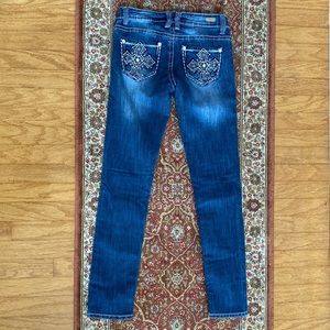 RED CAMEL Straight Leg Denim Jeans Sz 5 embellished cross skinny